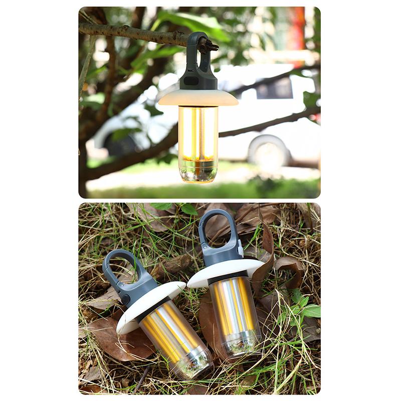 Mini Portable Camping Lights Rechargeable Led Flashlight Dual-Light Warm White Multifunctional Outdoor Lamp Garden Atmosphere
