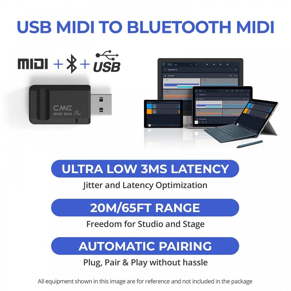 CME WIDI Bud Pro - Bluetooth MIDI-интерфейс для iOS, macOS, Windows, Android, ChromeOS, Linux - Подключи, сопряги и играй - Драйверы не требуются - 3 мс Ультра-низкая задержка