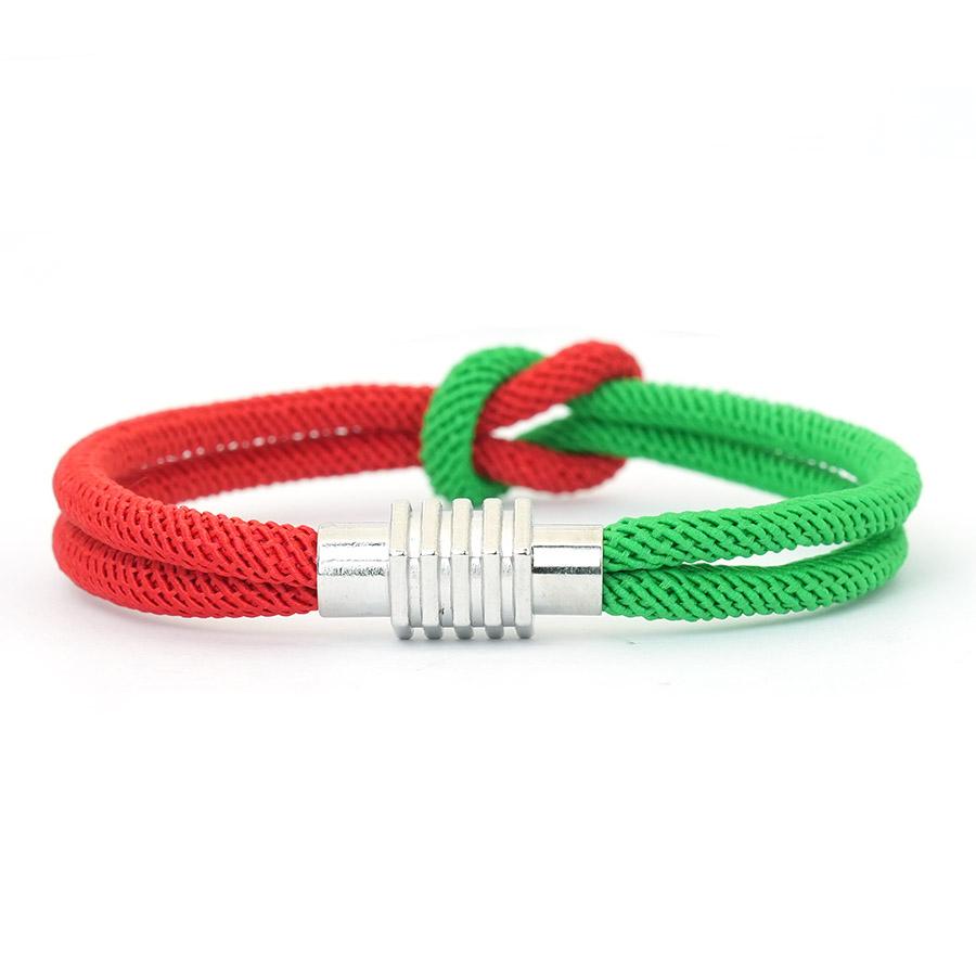 Noter Stylish Christmas String Bracelet Men Women Grade A 4mm Cord Red Green Bicolor Charm Braslet Versatile Accessories Joias