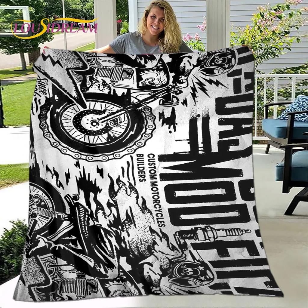 Мягкое плюшевое одеяло с черепом в стиле ретро, фланелевое одеяло для гостиной, спальни, кровати, дивана, чехол для пикника