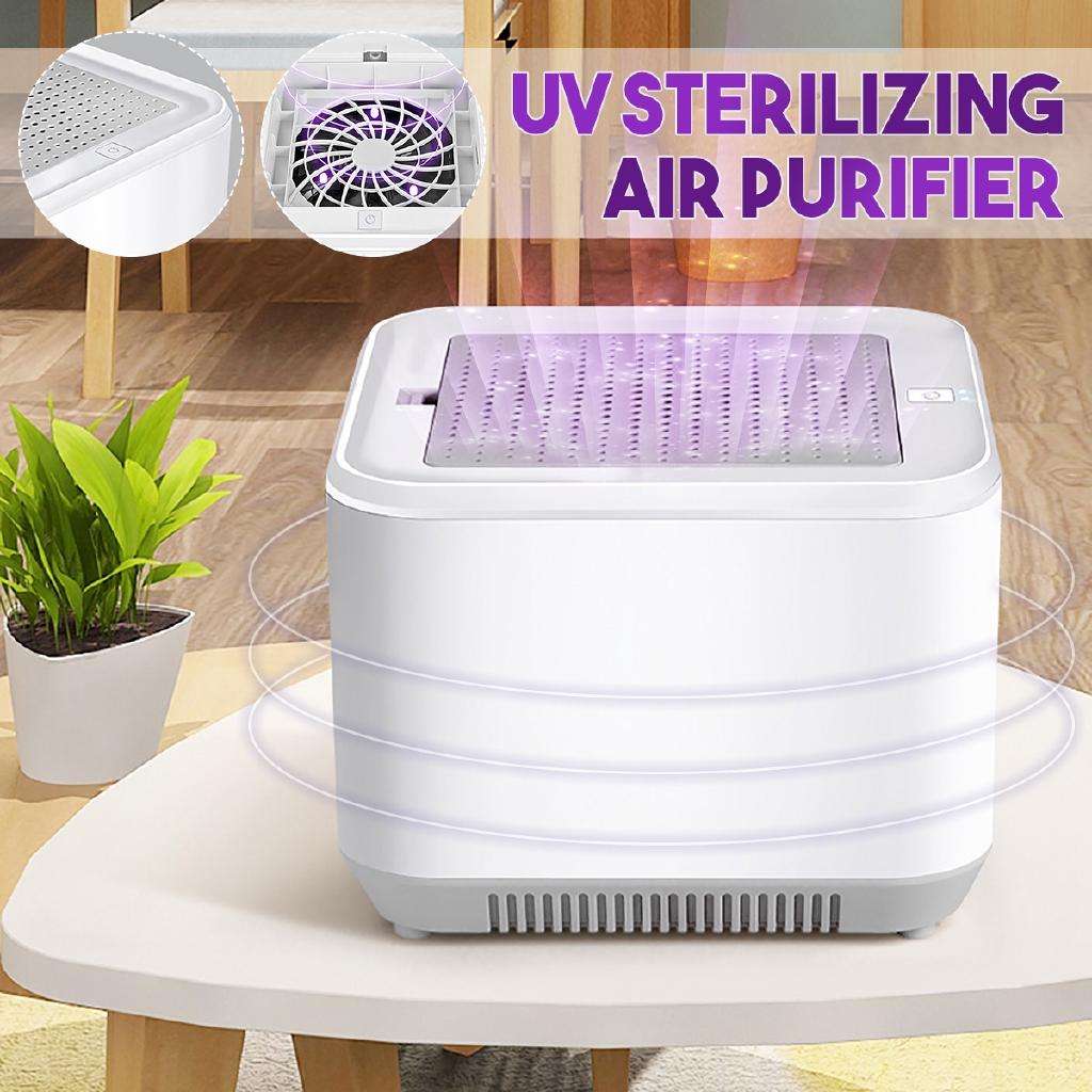 Air Purifier UV Lamp Steriliser Box Home HEPA Filter Formaldehyde PM2.5 Odor Air Purifier Air Cleaner Desktop And Germicidal Light