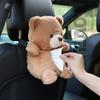 Car Tissue Boxes Plush Cute Cartoon Bear Duck Seat Back Hanging Drawer Cover Women's Car Creative Decorative Tissue Box