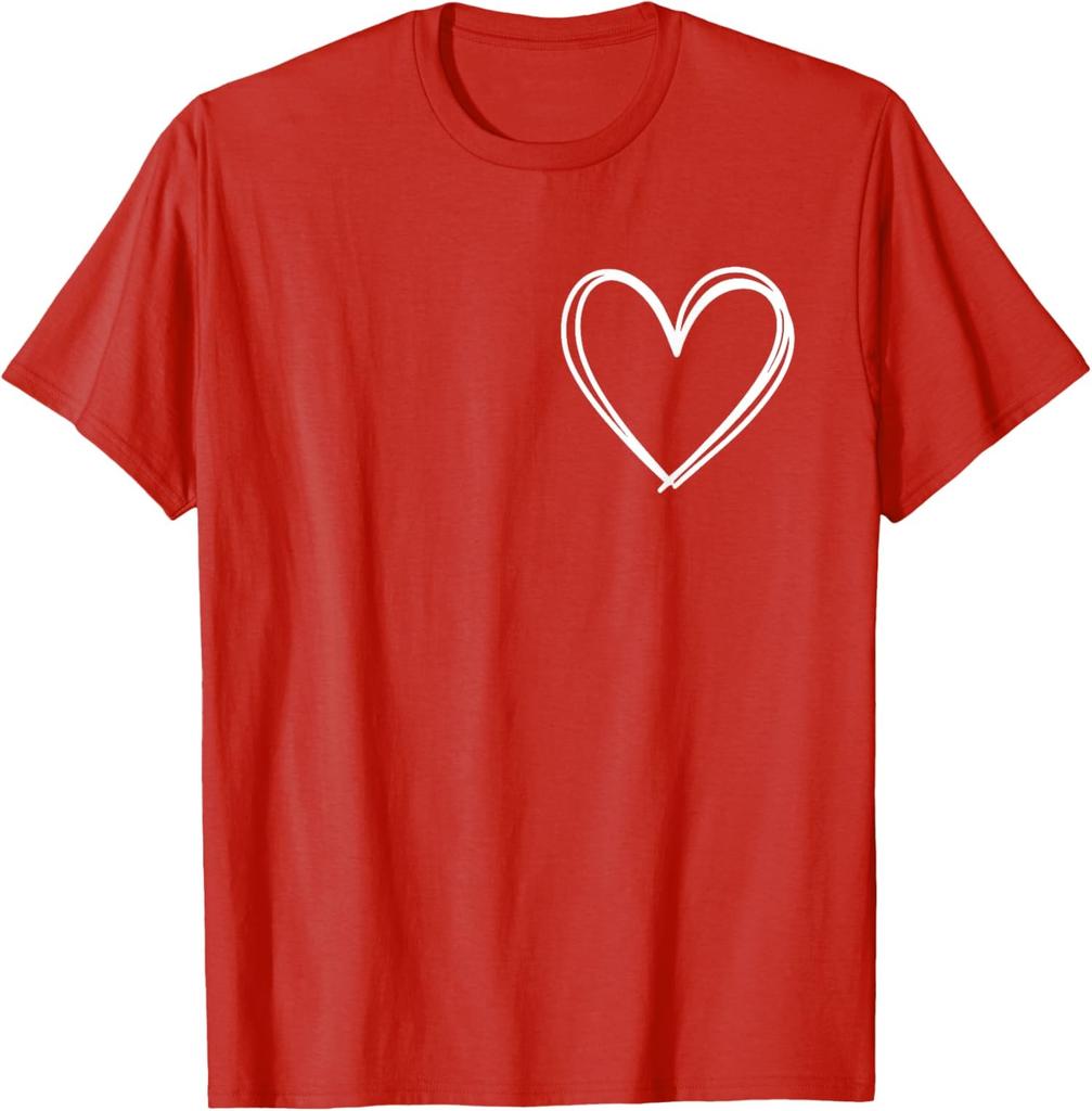 Simple Hand Drawn Heart Outline - Valentines Design Unisex T-Shirt