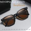 Myopia Sunglasse Men Women Eyeglasses Round Frame Finished Optical NearSight Spectacle Eyeglass Diopter 0~-6.0