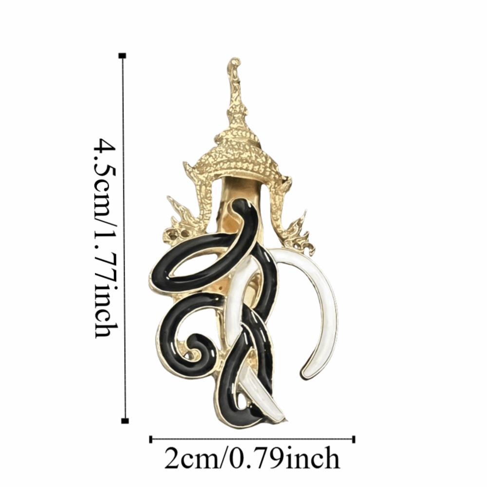 Elegant Commemorative Brooch Dripping Oil Finish Double Dragon Pin Entwined Retro Brooch Party