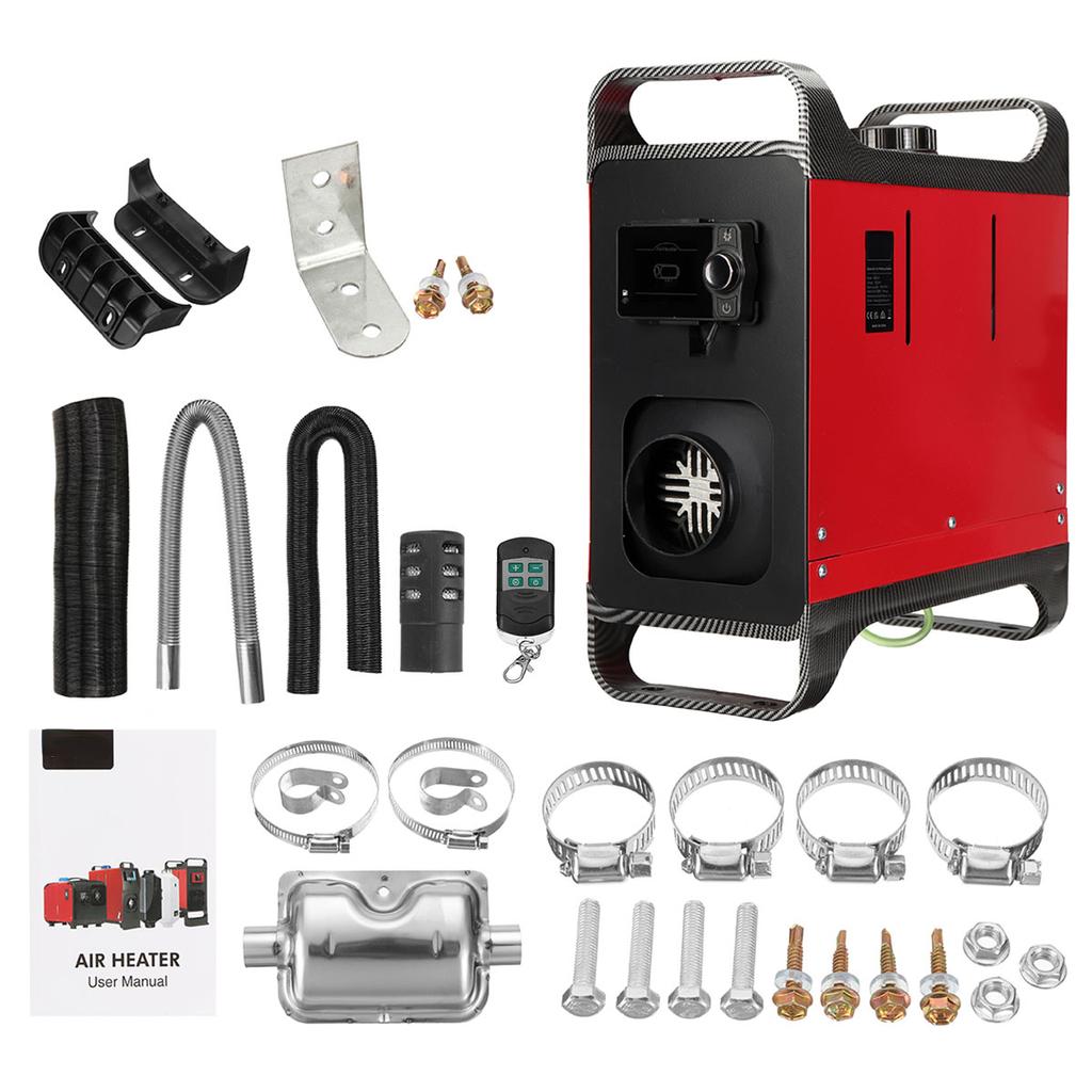 Все в одном дизельном воздушном автомобильном обогревателе, 5-8 кВт, регулируемый, 12 В, ЖК-дисплей, английский пульт дистанционного управления, встроенный парковочный обогреватель
