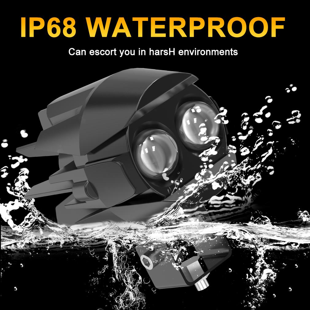 1 шт./2 шт. двухцветный светодиодный прожектор, вспомогательная мотоциклетная фара, противотуманная фара 6000K 3500K белый+желтый, внедорожный свет для вождения, рабочие фары для грузовика, автомобиля