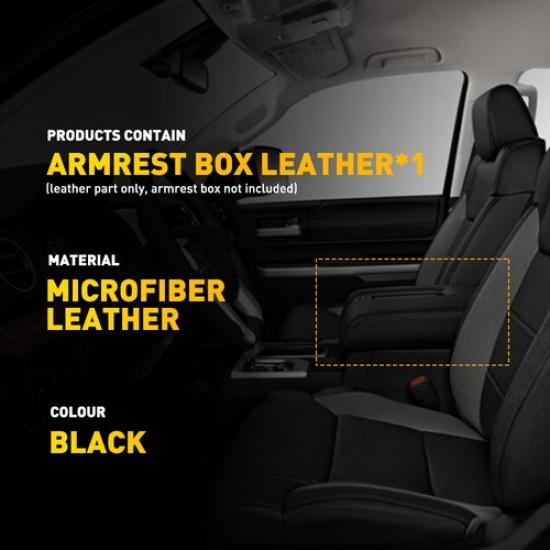 Для Toyota Tundra 2014-2021 Крышка центральной консоли Подлокотник Кожаная накладка Отделка Черная