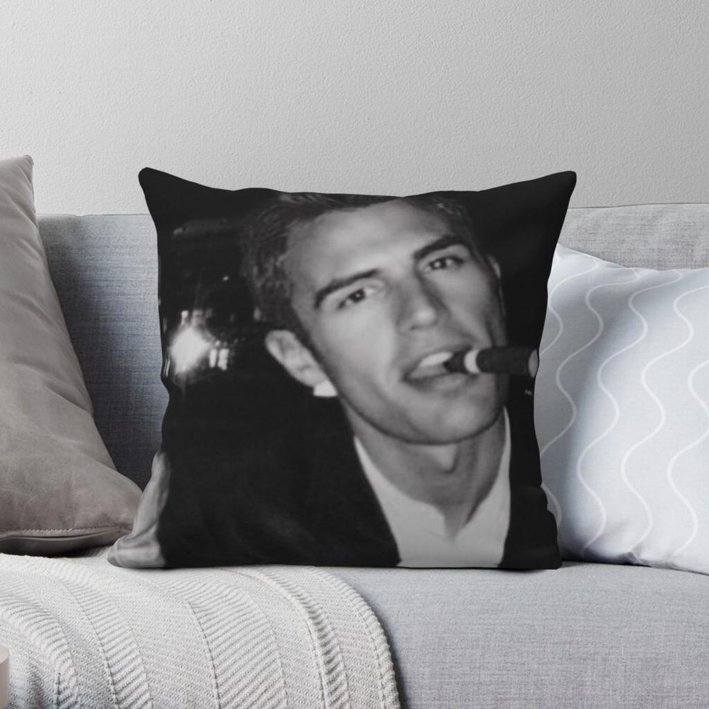 Theo James Square Pillowcase Polyester Linen Velvet Pattern Zip Decor Home Cushion Cover