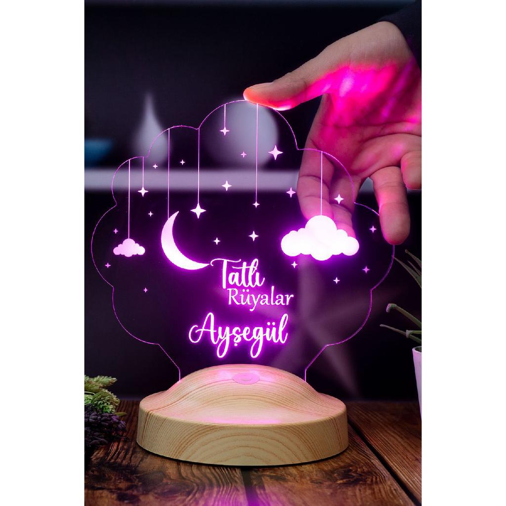 Kids Room Cloudy Night Light, Baby Gift Led Lamp With Name, Kids Room Decor