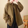 Black Loose Shirt Women's Spring Women's Jacket Cotton and Linen Top Casual