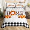 Thanksgiving Day Pumpkin King Queen Bedding Set Kids Cartoon Autumn Duvet Cover Fall Leaf Comforter Cover Polyester Quilt Cover