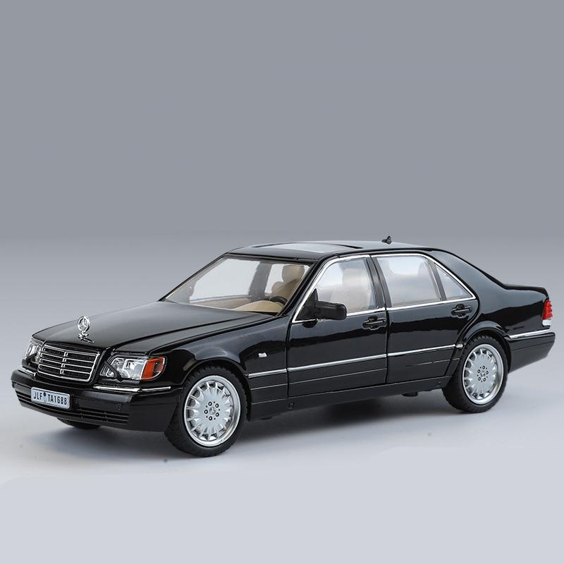 1/24 Benz W140 320SEL Alloy Vintage Car Diecast Metal Classic Car Toy Model Sound Light Pull Back Collectibles Children Birthday Gift