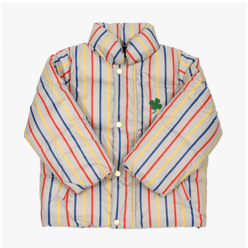 Mini Rodini Kids Jacket Clover Emb Stripe Citypuffer 2571013500