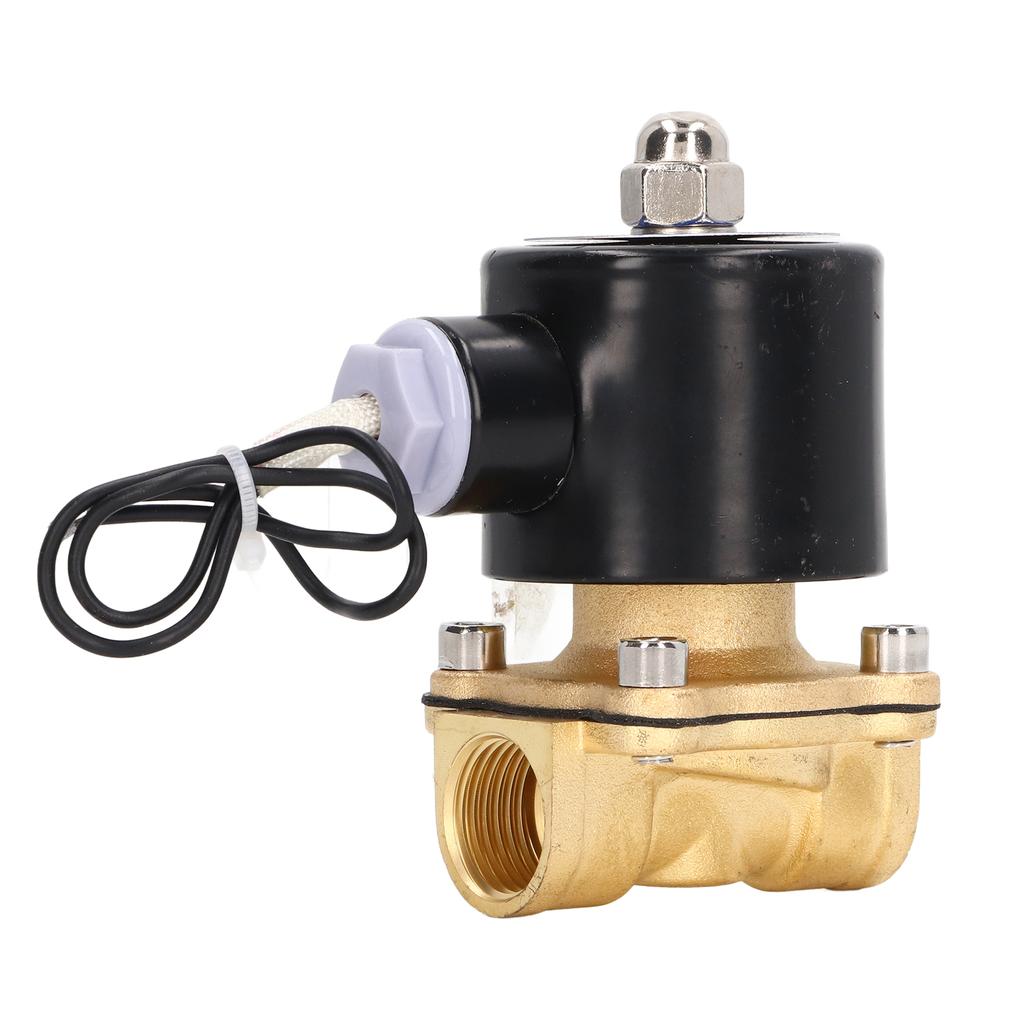 Электромагнитный клапан 2W Нормально закрытый Латунный Медный сердечник Катушка Электрический электромагнитный клапан для воды газа масла