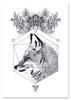 Black and White Fox Poster
