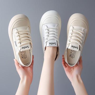 Уродливые милые туфли-хлебушки с большой головой женские 2024 новая летняя платформа два с половиной драга белые туфли женские сетчатые дышащие кеды