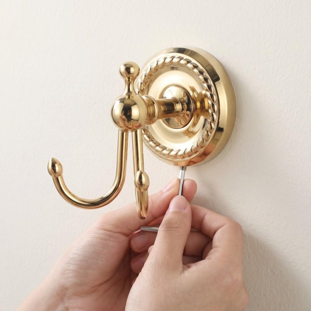 Golden Robe Hook Durable Towel Hook Retro Style Coat Hook Bathroom Bedroom Entryway