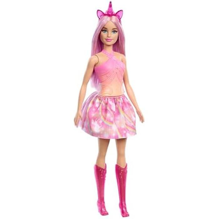 Poupées Licorne - BARBIE - Barbie Poupées Licorne - Cheveux colorés fantaisie - Rose