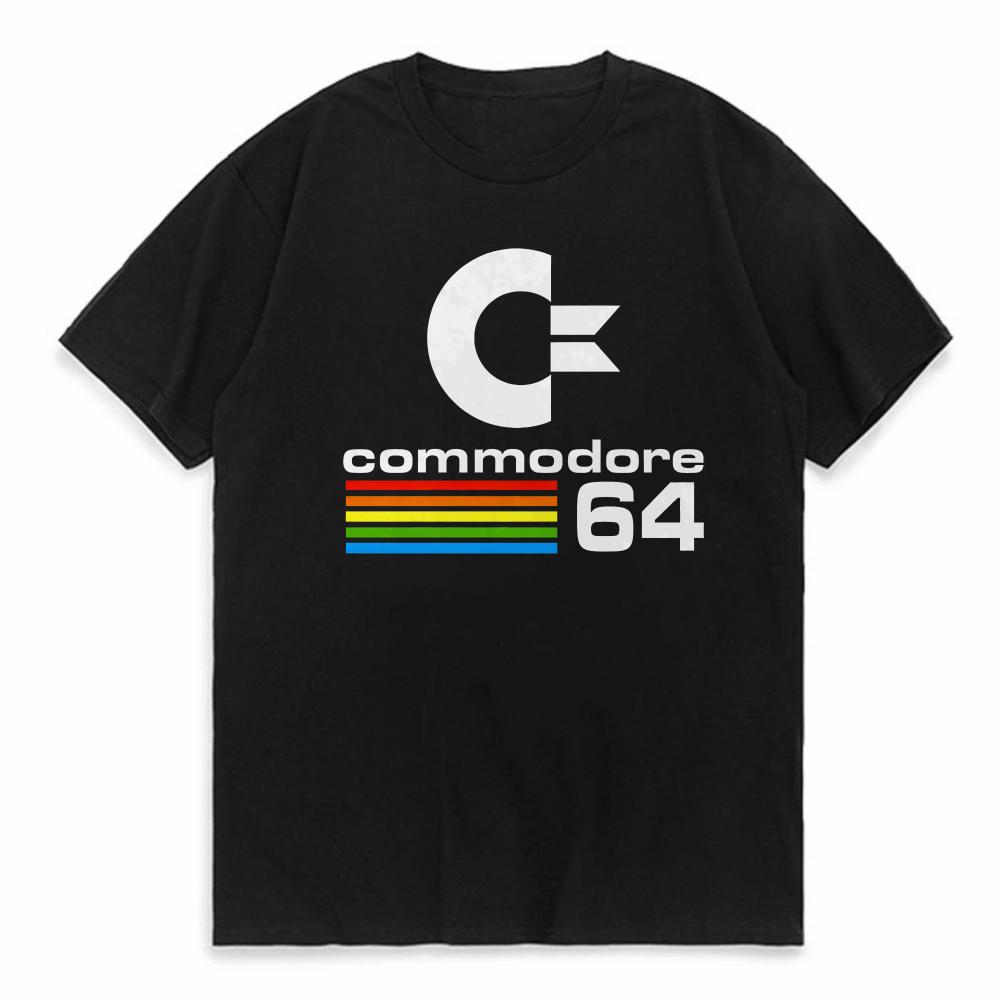 Летняя футболка с принтом Commodore 64 C64 SID Amiga Ретро Крутой Дизайн Уличная Короткий Рукав Верхняя Футболка Хлопок Одежда Свободная Мужская Футболка