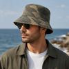 Camouflage Panama Hat Washed Cotton Sun Cap Vintage Fisherman Hat  Outdoor Travel