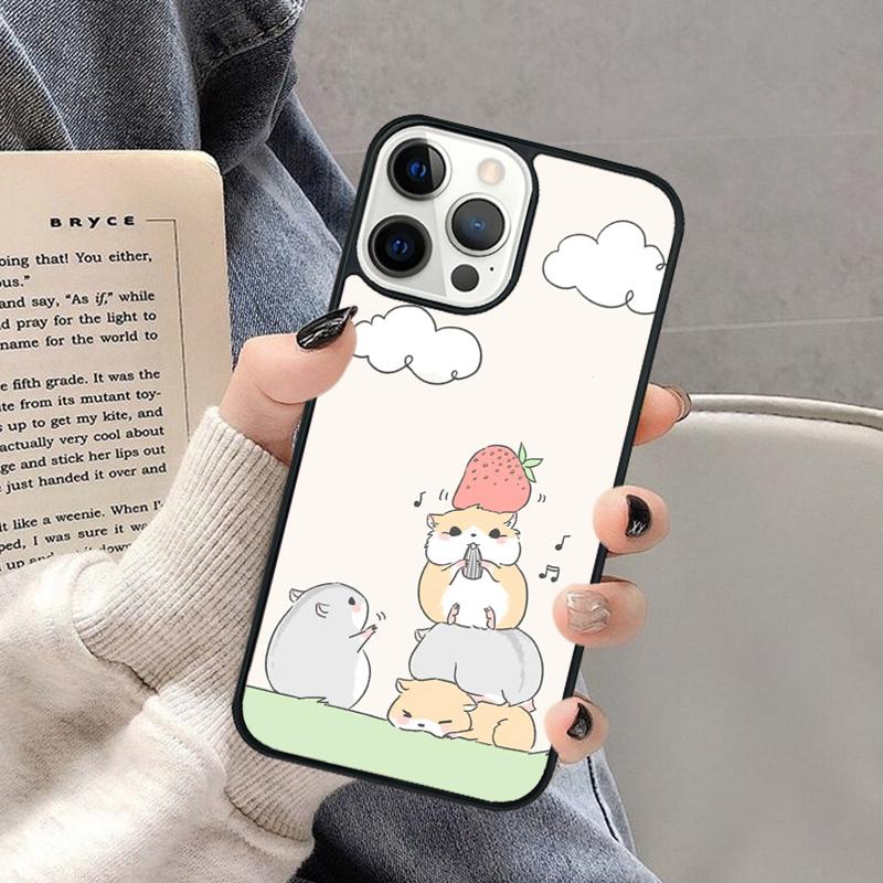 Мультяшный чехол-бампер с хомяком для iPhone 17 Air 16 16e 15 Plus для Apple 13 11 12 14 Pro Max Чехол-накладка