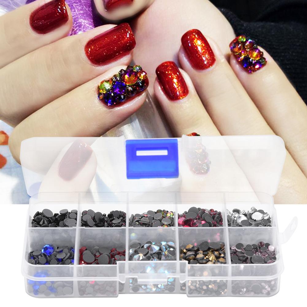 5000PCS Glass Flat Bottom Hot Fix Rhinestones Nail Art Phone Case Decor DIY Jewelry Findings