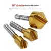 90° Single-Flute Chamfering Countersink Tool for Tapered Wood Screw Holes