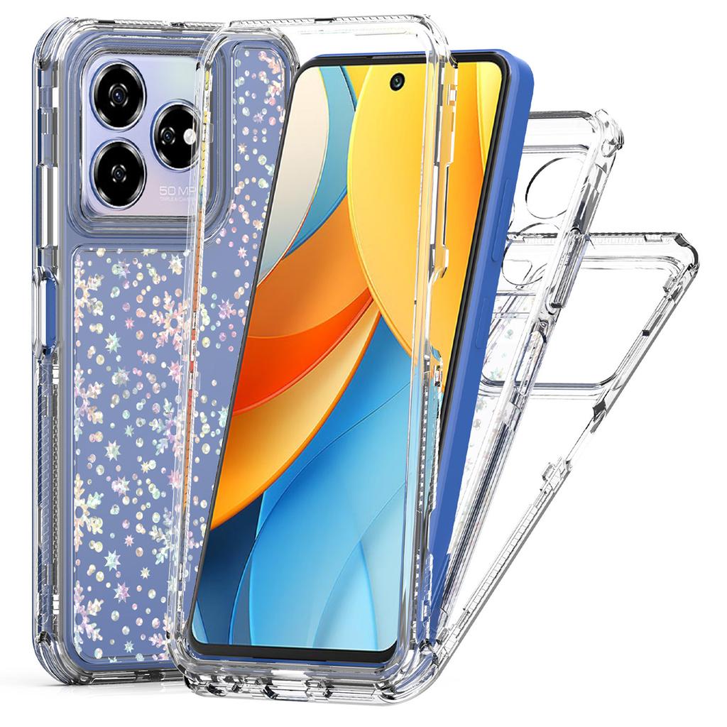 For ZTE Axon 60 Lite Case Precise Cutouts Acrylic TPU Clear Phone Cover with Laser-printed Film
