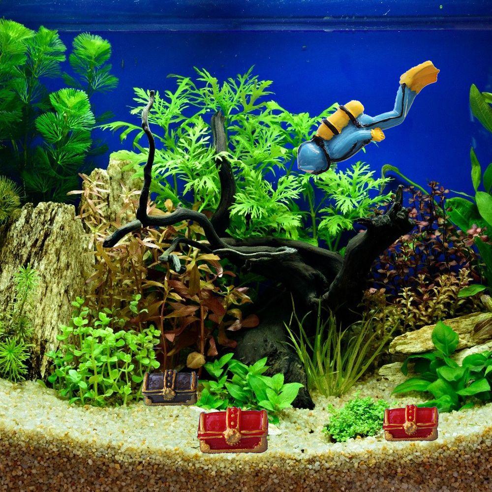 Treasure Chest Box Antique Decoration Fish Tank Craft figurines miniature Aquarium Ornament