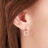 ELLE Jewelry 14K Square Cubic One-Touch Earrings (Gold Pin) ELGPEE196