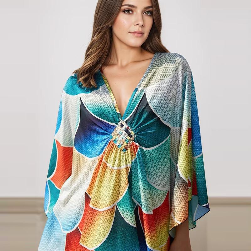 Xitao Платье с разрезом сбоку и рукавами «летучая мышь» GJ1192