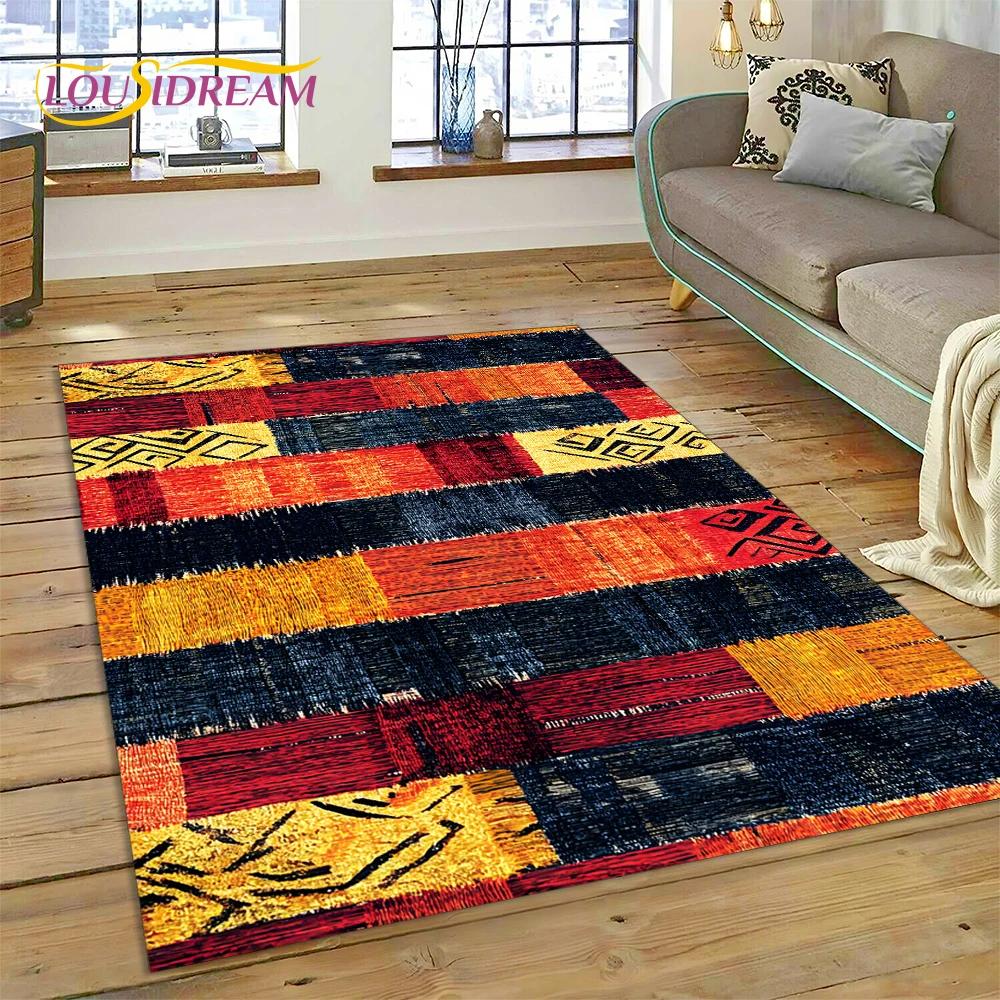 VIKAMA Colorful Flower Woven Art Mandala Rug, Non-Slip Carpet For Living Room, Bedroom, Sofa, Home Decor, Doormat