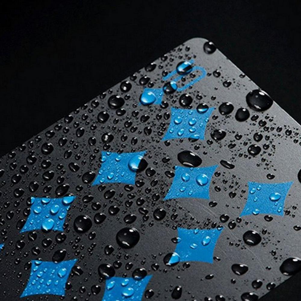 54pcs Fine Quality Plastic PVC Poker Waterproof Black Playing Cards Creative Gift Practical Poker Gaming Cards