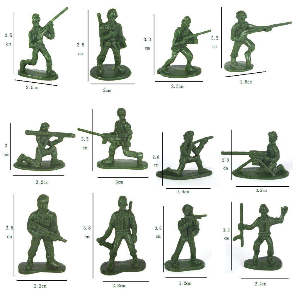 100 Pcs Military Playset Plastic Toy Soldiers Men 3.8cm Figures