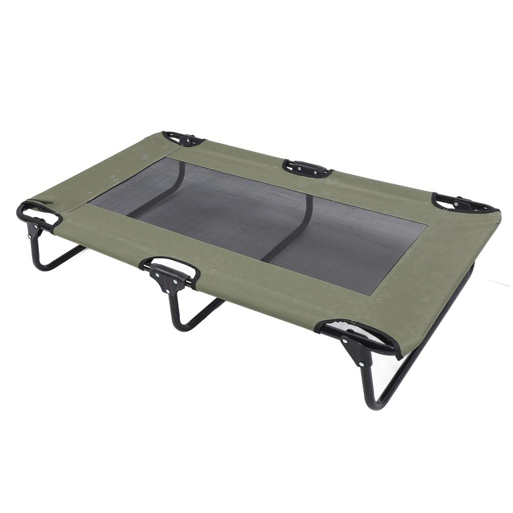 Raised Dog Bed Foldable Cooling Elevated Dog Bed Portable Raised Pet Cot for Outdoor Green