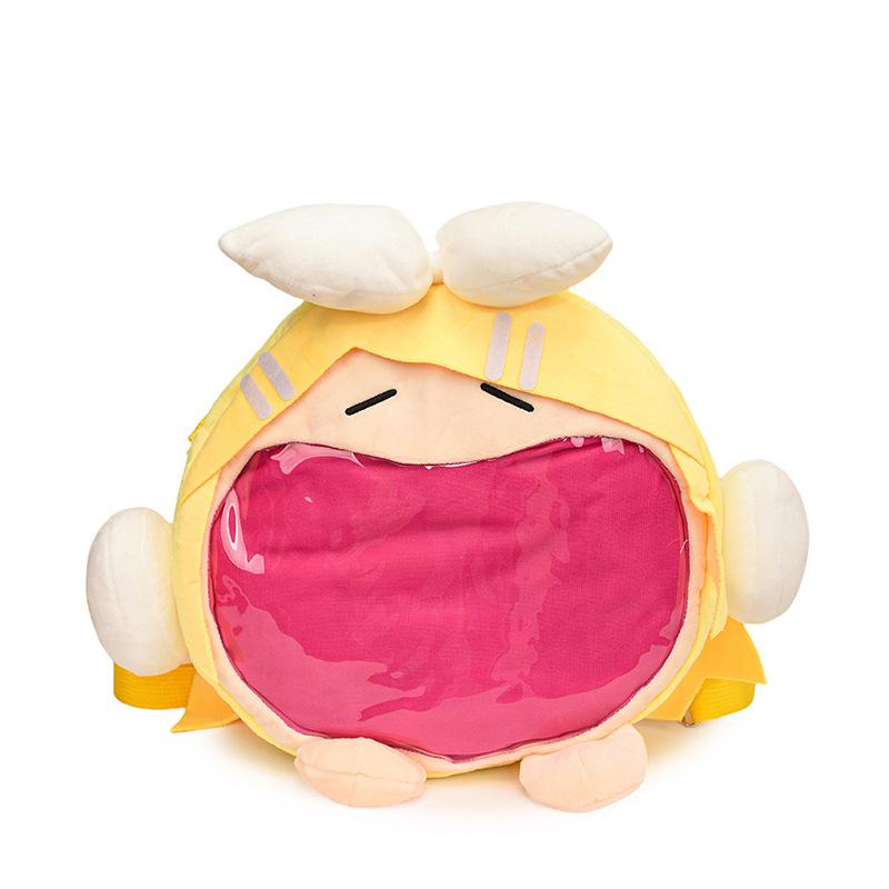 Japanese doll backpack two-dimensional cute girl plush doll backpack student bag transparent pain bag