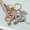 Keychain Shiny Rhinestones Snake Shape Key Ring Decorative Car Key Holder Bag Luggage Key Chain Accessories