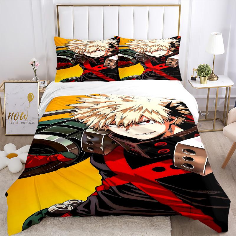 Heroic Anime Character Print 3Pcs Bedding Setduvet Cover With 2 Bedropillowcase Home Birthday Gift