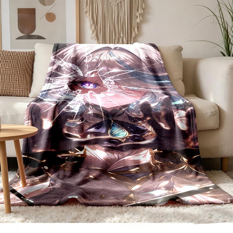 Genshin Impact Soft and comfortable flannel Suitable for sofas living rooms outdoor camping travel and also makes a great anniversary gift
