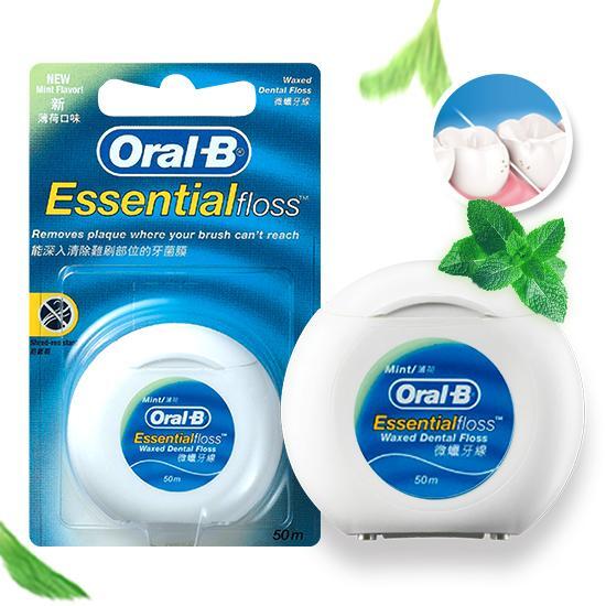 Зубная нить Oral B с воском, мята, 50 м (Уход за зубным налетом)