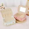 Rings Necklace Jewelry Packing Bag Cherry Flower Jewelry Holder With Mirror  Gift