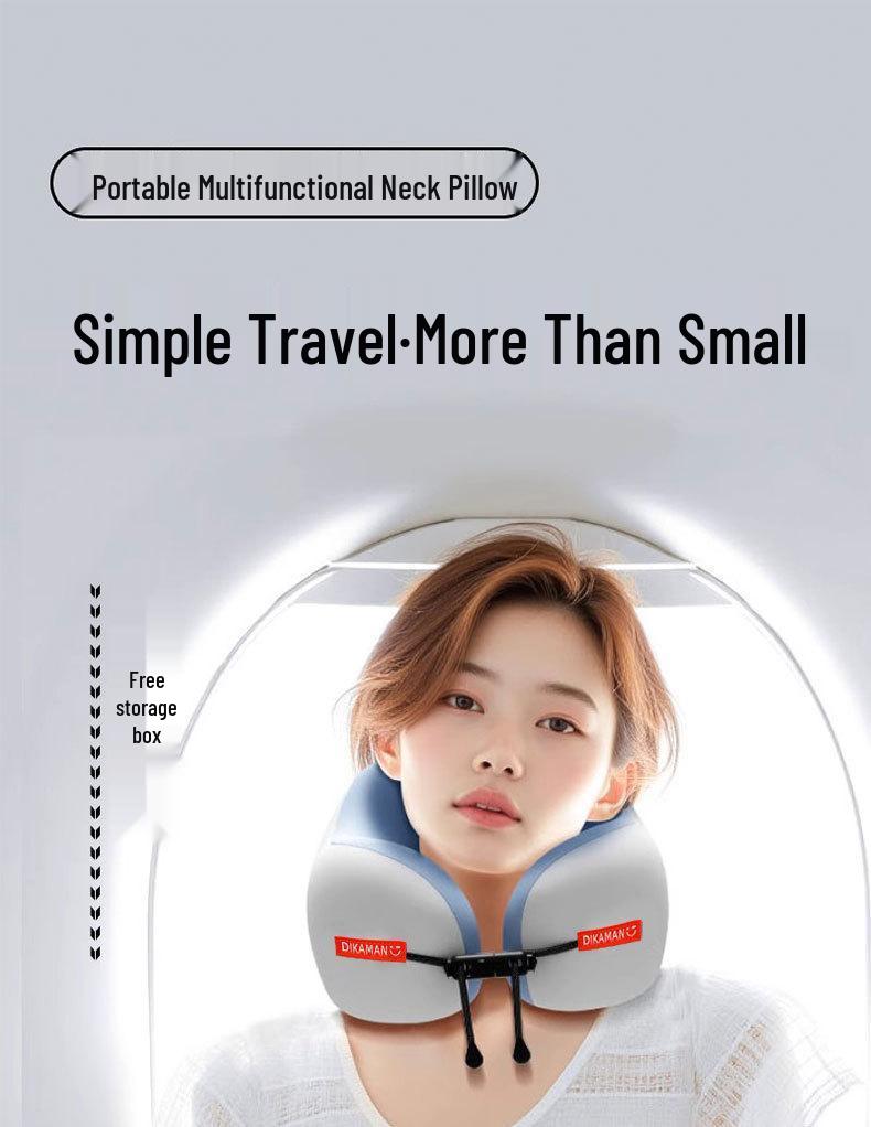 Портативная U-образная подушка-подголовник из пены с эффектом памяти для путешествий и длительных поездок