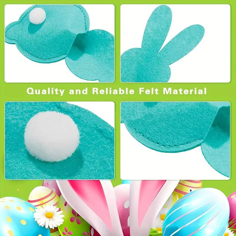 6 шт./компл. фетровая ткань для украшения праздничного стола, мешочки для столовых приборов в виде кролика, пасхальные мешочки для ножей и вилок на день рождения, разноцветные