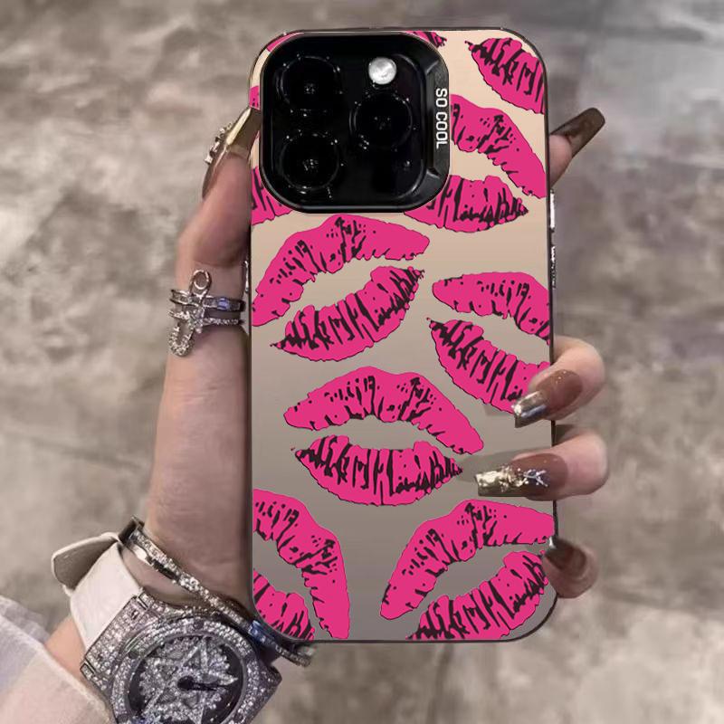 Phone Case For Xiaomi Redmi Note 14 Pro Plus 5G 13 12 11 10 Redmi 14C 13C 15C Valentine's Day Red Lips Rose Heart Gesture Cover