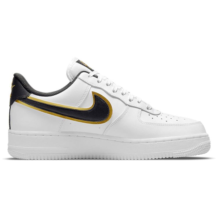 Nike Air Force 1 07 LV8 Metallic Swoosh Pack — белые мужские кроссовки с металлическим золотом, черные DA8481-100