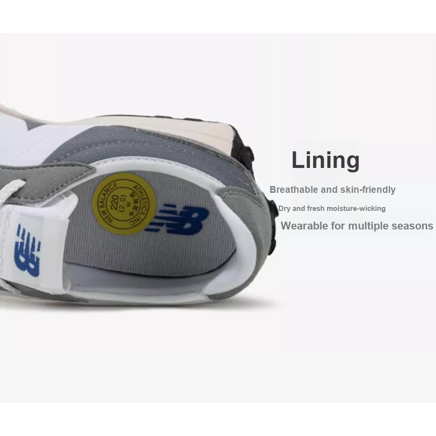New Balance Nb 327 Удобные Универсальные Низкие Детские Кроссовки для Бега Детские Кроссовки для Бега Серые Белые GS327LAB