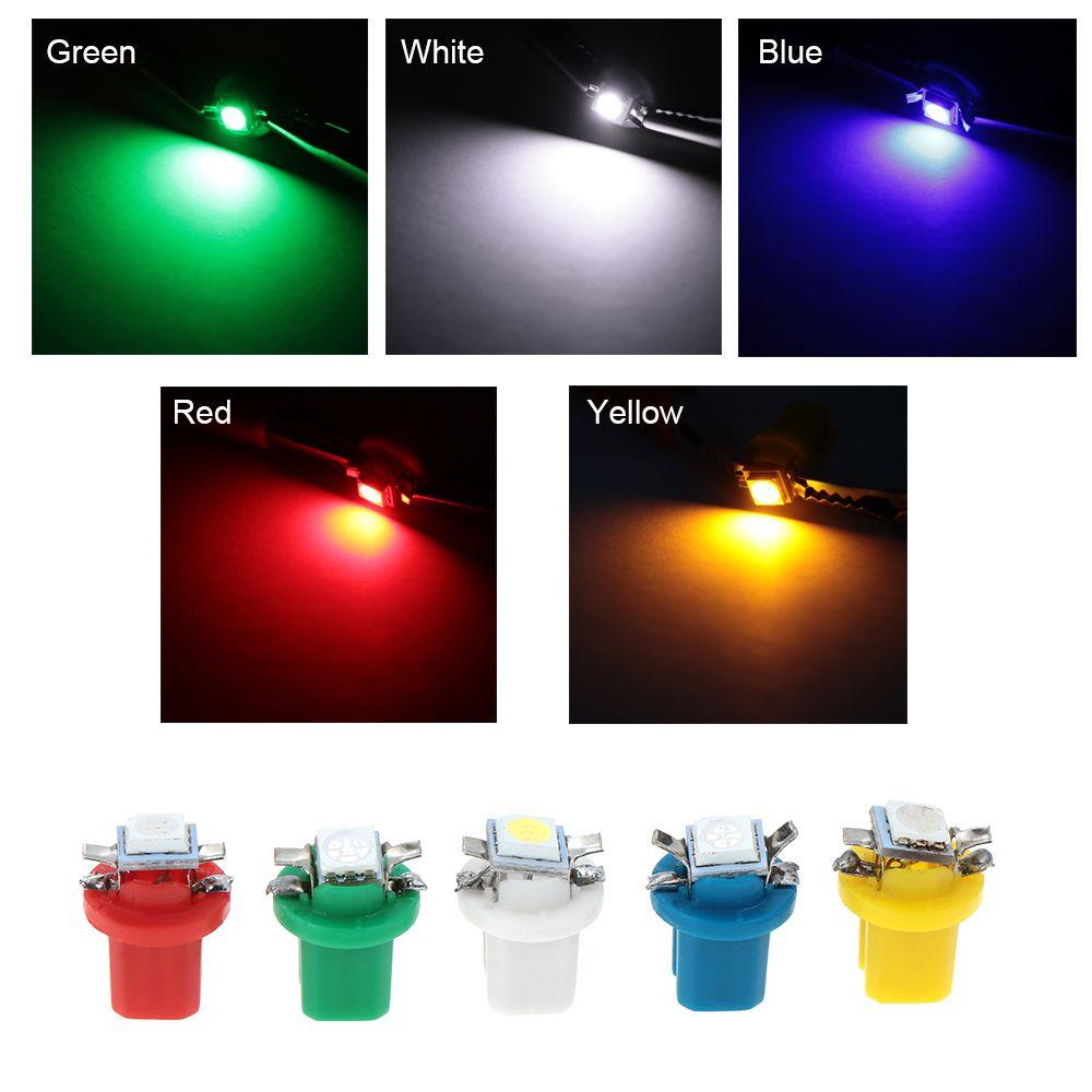 10Pcs 5050 1SMD T5 B8.5D Gauge LED Indicator Bulbs Dashboard Side Interior Dash Lights Car Lights