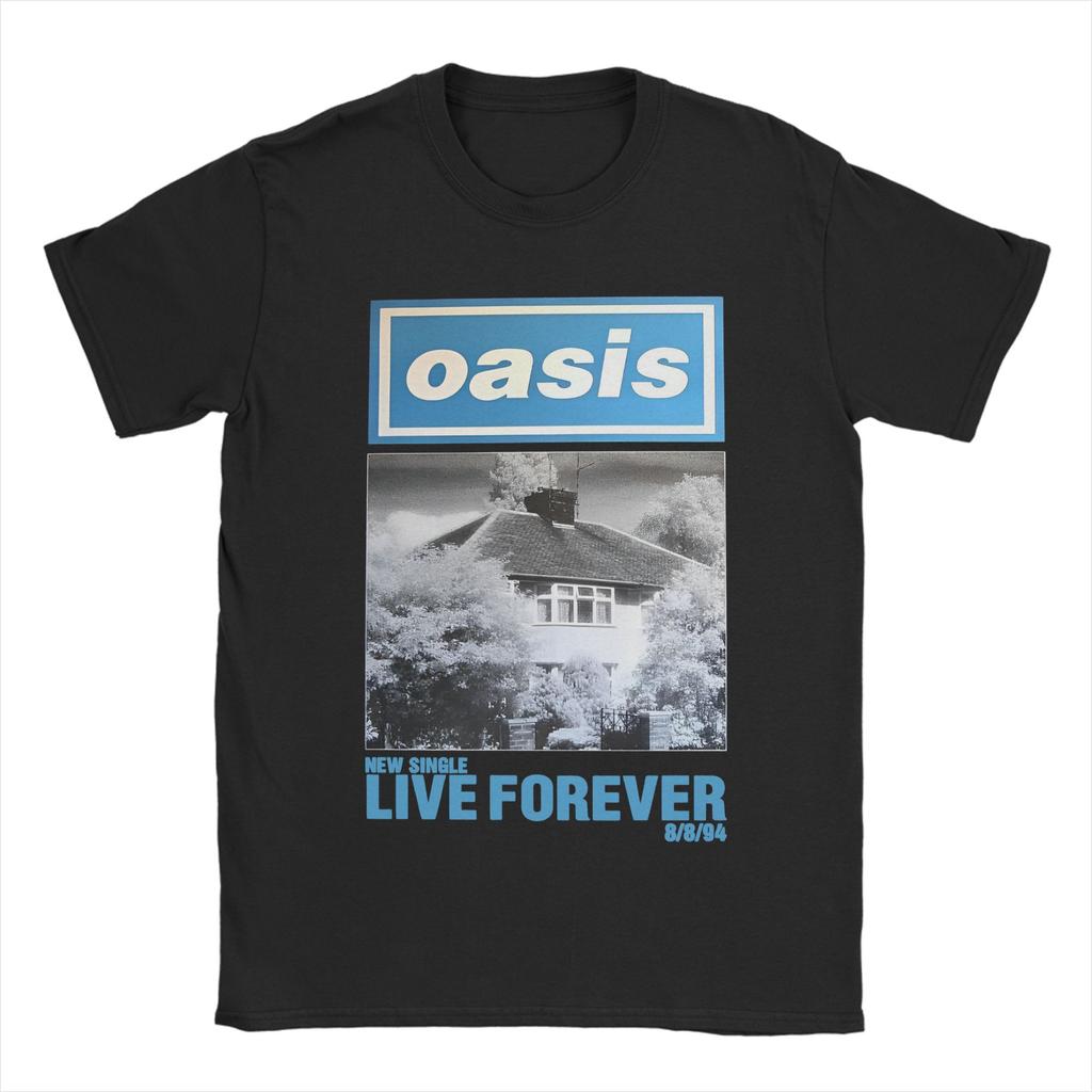 O-Oasis Рок-группа Мужские футболки Винтажная хлопковая футболка С круглым вырезом Короткий рукав Футболка Идея для подарка Одежда