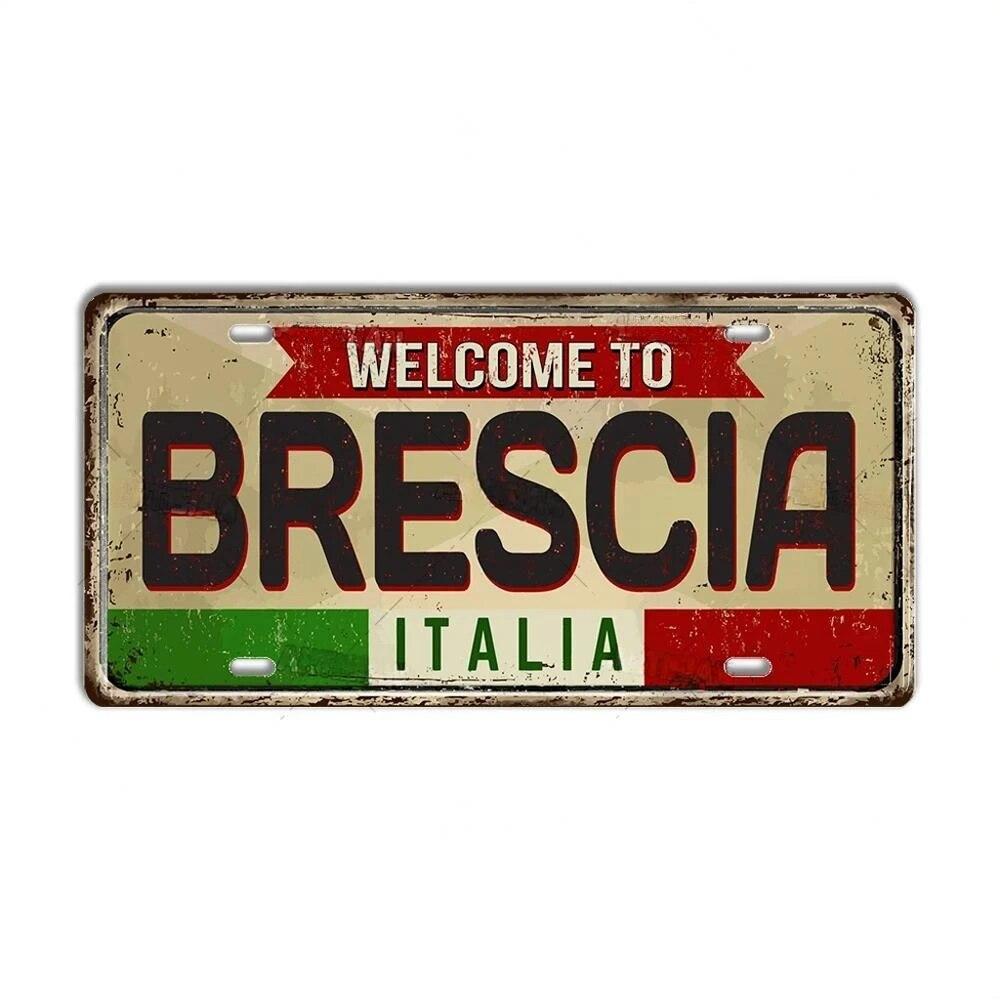 FJ Metal Tin Signs ITALY License Plate City State Tin Plaque Landmark Posters Wall Garage Bar Pub Decors